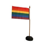Rainbow 10 x 15 cm on flag on base